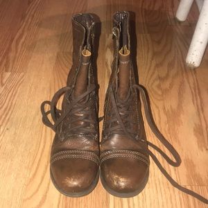 Brown Steve Madden Combat Boots